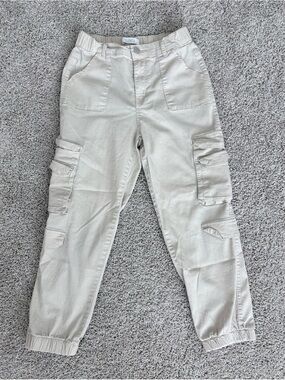Light Beige Cargo Jogger Pants
